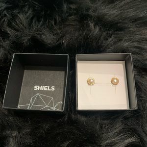 Gold pearl studs - new with box from Australia